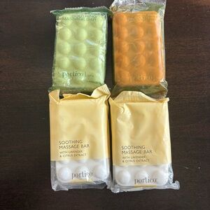 Portico Soothing Massage Bars Soap Knobby Type Travel Hyatt Hotel Lot of 4 New